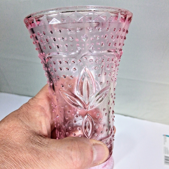Set Of 4 Hobnail 30's-40's Vintage Depression Era Pink Beverage Glasses/Tumblers - Picture 4 of 8